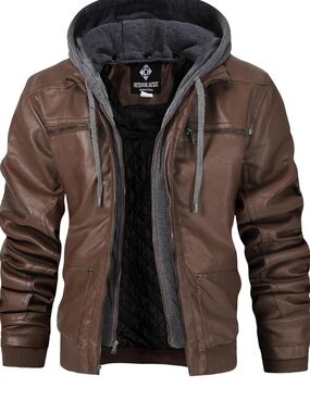 Men's Faux Leather Motorcycle Jacket